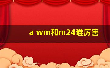 a wm和m24谁厉害